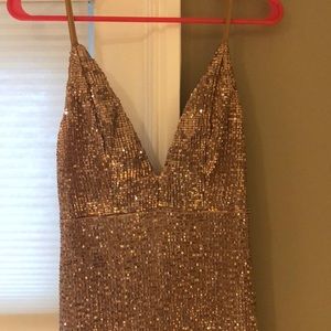 house of fun maxi dress gold